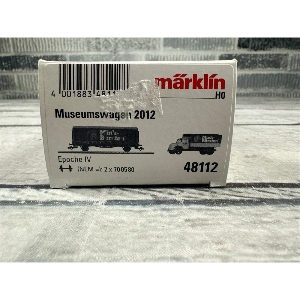 NEW Märklin 48112 H0 Museum Car 2012 Mink-Bürsten DB + Truck 3-Rail NIB